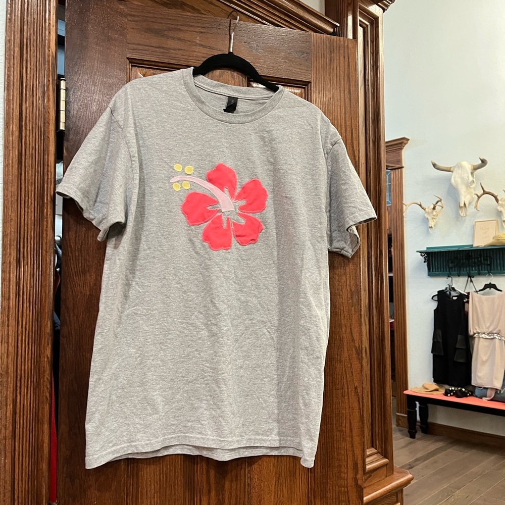 Hibiscus Flower Patchwork Shirt - image 1